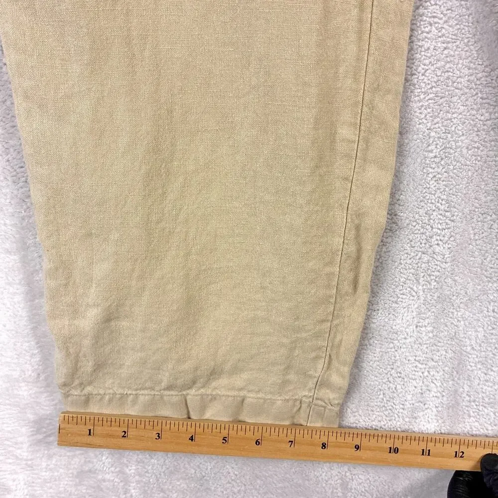 Murano Pants Mens 34x30 Beige Linen Button Fly Preppy Hamptons Summer Beach